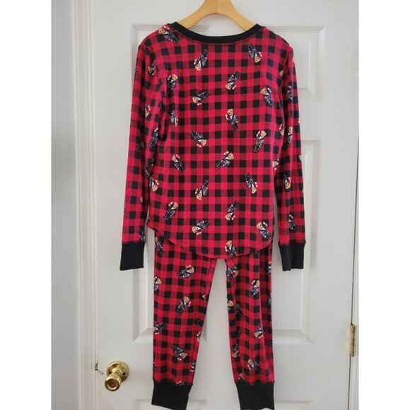 Polo Ralph Lauren Red Black Check teddy Bear pj set pajamas size Medium Sleep - Picture 4 of 12
